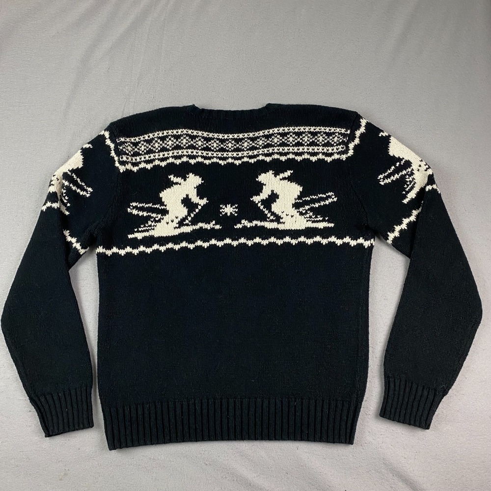 90's Polo Ralph Lauren Cashmere Ski Knit Sweter V Neck Vintage Fits Large - Picture 6 of 13